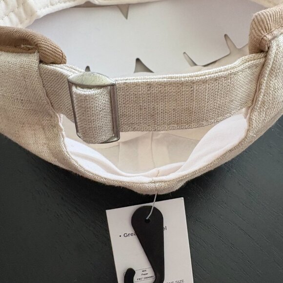Sonoma Cream Linen Blend Cap w/ Brown Trim / Adjustable NWT - Picture 4 of 8